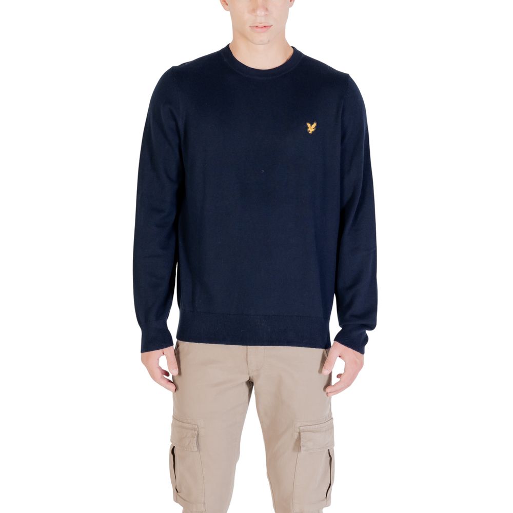 Lyle & Scott KN2110VC Blue Cotton Merino Crew Neck Jumper