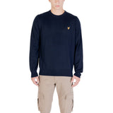 Lyle & Scott KN2110VC Blue Cotton Merino Crew Neck Jumper