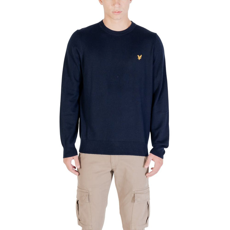Lyle & Scott Blue Cotton Merino Crew Neck Jumper for Men