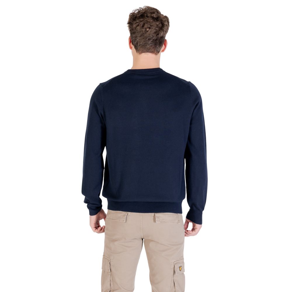 Lyle & Scott KN2110VC Blue Cotton Merino Crew Neck Jumper