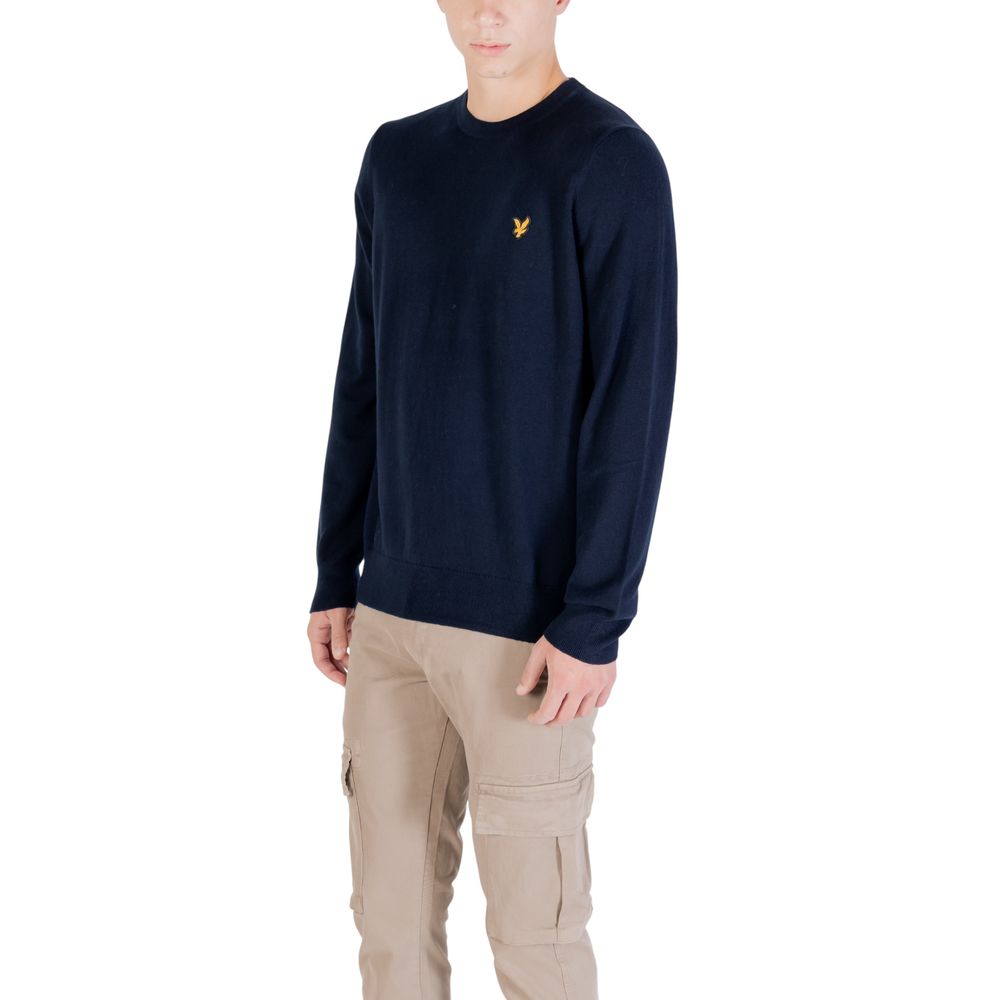 Lyle & Scott KN2110VC Blue Cotton Merino Crew Neck Jumper