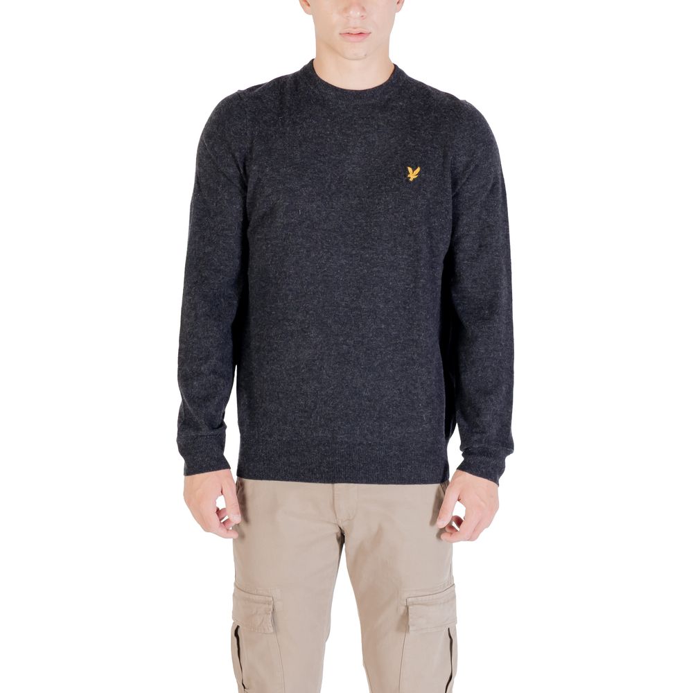 Lyle & Scott Black Lambswool Blend Crew Neck Jumper