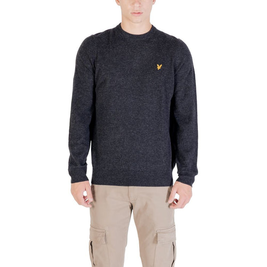 Lyle & Scott Black Lambswool Blend Crew Neck Jumper