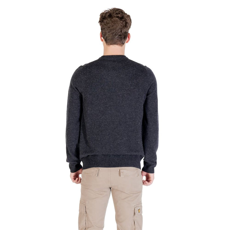 Lyle & Scott Black Lambswool Blend Crew Neck Jumper