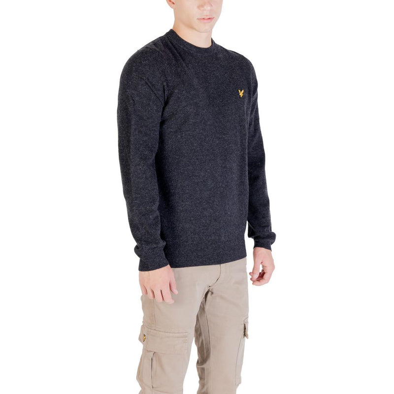 Lyle & Scott Black Lambswool Blend Crew Neck Jumper