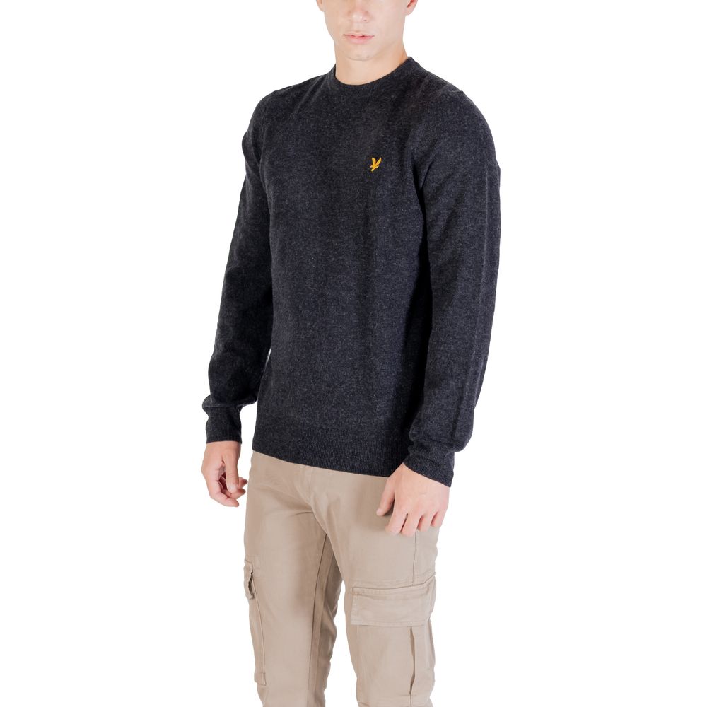 Lyle & Scott Black Lambswool Blend Crew Neck Jumper