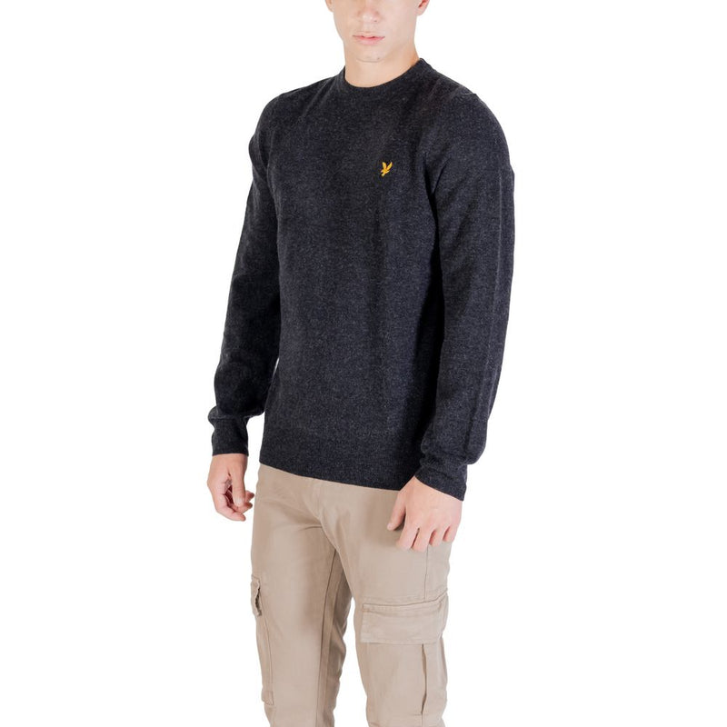 Lyle & Scott Black Lambswool Blend Crew Neck Jumper