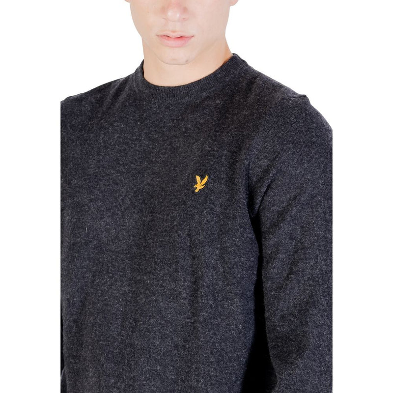 Lyle & Scott Black Lambswool Blend Crew Neck Jumper