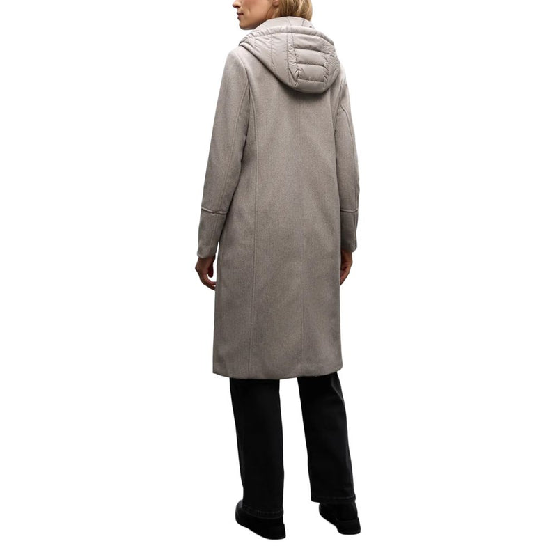 Street One Beige Long Revers Coat with Removable Insert