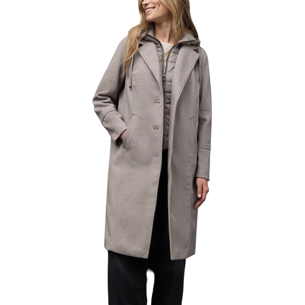 Street One Beige Long Revers Coat with Removable Insert