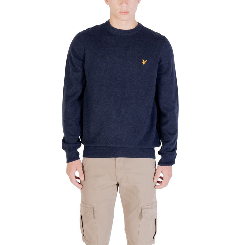 Lyle & Scott Blue Lambswool Blend Crew Neck Jumper for Men