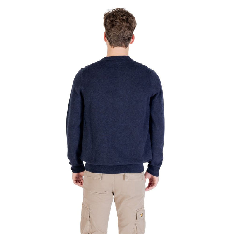 Lyle & Scott Blue Lambswool Blend Crew Neck Jumper for Men