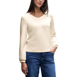 Street One EOS Silk Look Beige Modal Sweatshirt for Women