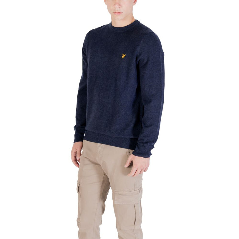 Lyle & Scott Blue Lambswool Blend Crew Neck Jumper for Men