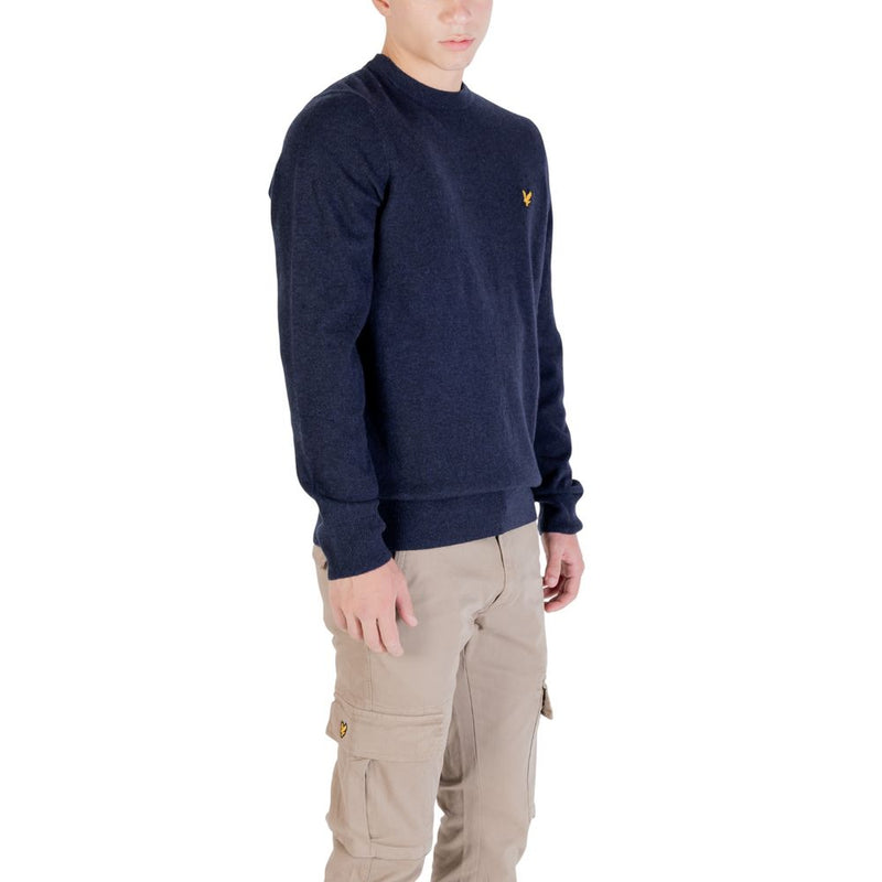Lyle & Scott Blue Lambswool Blend Crew Neck Jumper for Men