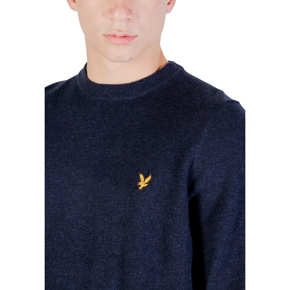 Lyle & Scott Blue Lambswool Blend Crew Neck Jumper for Men