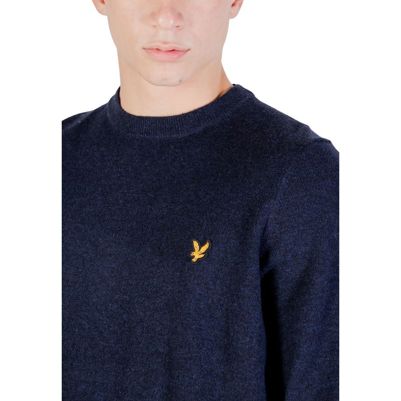 Lyle & Scott Blue Lambswool Blend Crew Neck Jumper for Men