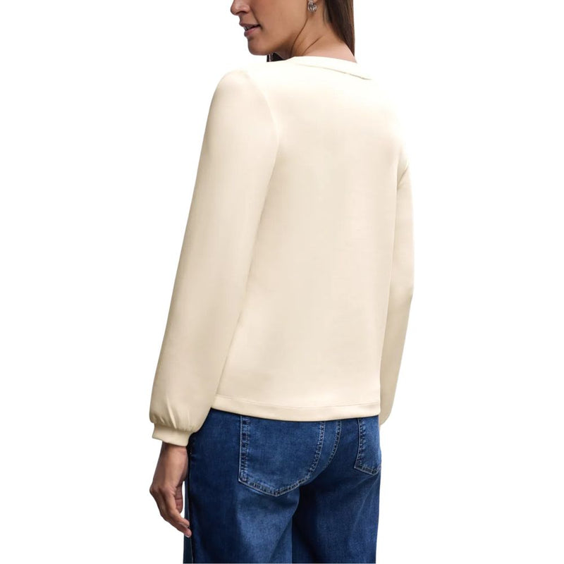 Street One EOS Silk Look Beige Modal Sweatshirt for Women