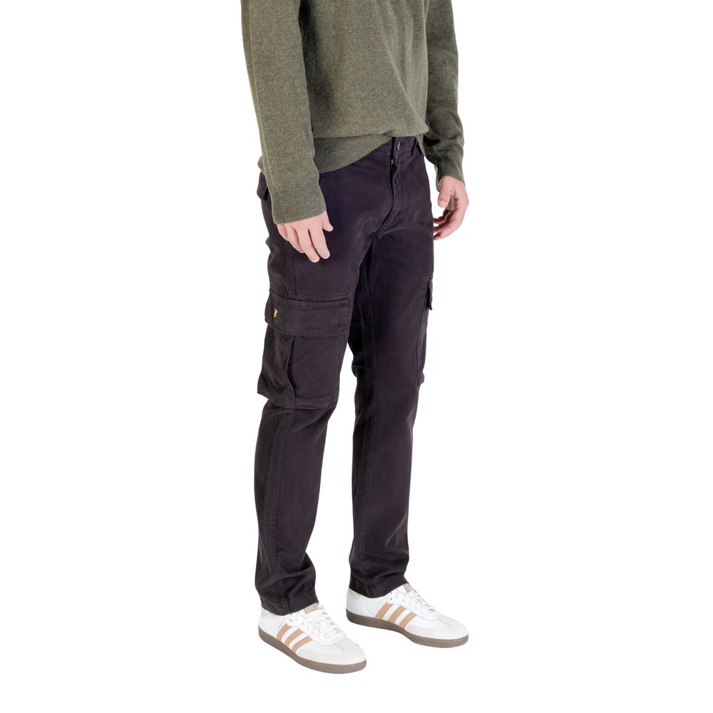 Lyle & Scott Black Cotton Cargo Pants for Men