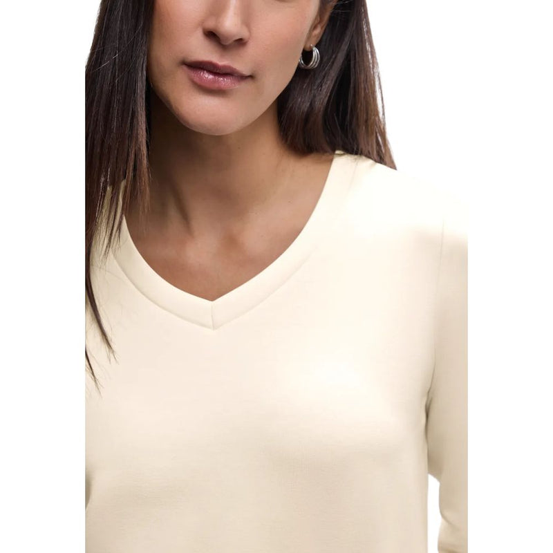 Street One EOS Silk Look Beige Modal Sweatshirt for Women