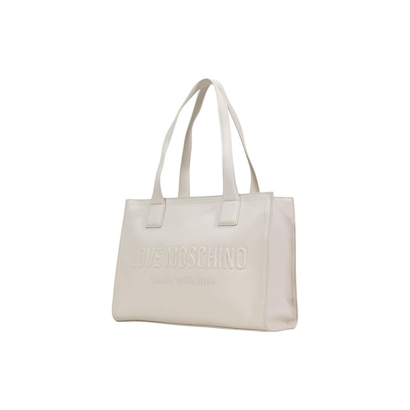 Love Moschino Beige Polyurethane Handbag JC4045PP1 - Stylish & Functional