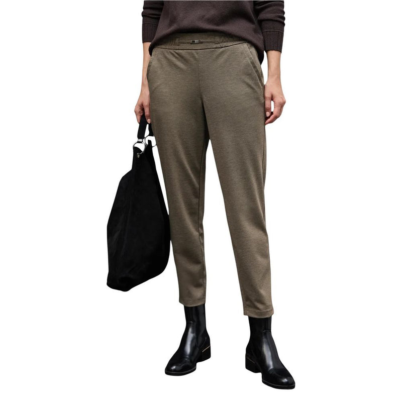 Street One LTD_QR_Bonny Buckle Piquee Brown Casual Pants