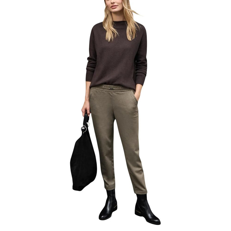 Street One LTD_QR_Bonny Buckle Piquee Brown Casual Pants