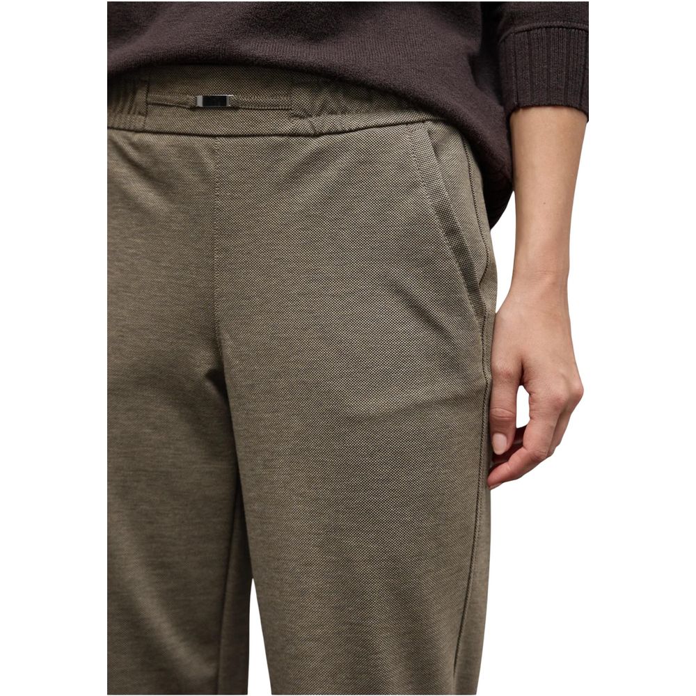 Street One LTD_QR_Bonny Buckle Piquee Brown Casual Pants