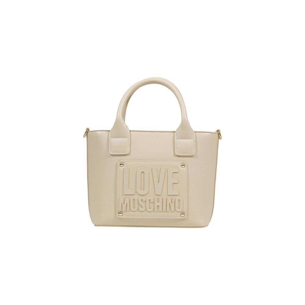 Love Moschino Cream Polyethylene Handbag - Élégance et Polyvalence