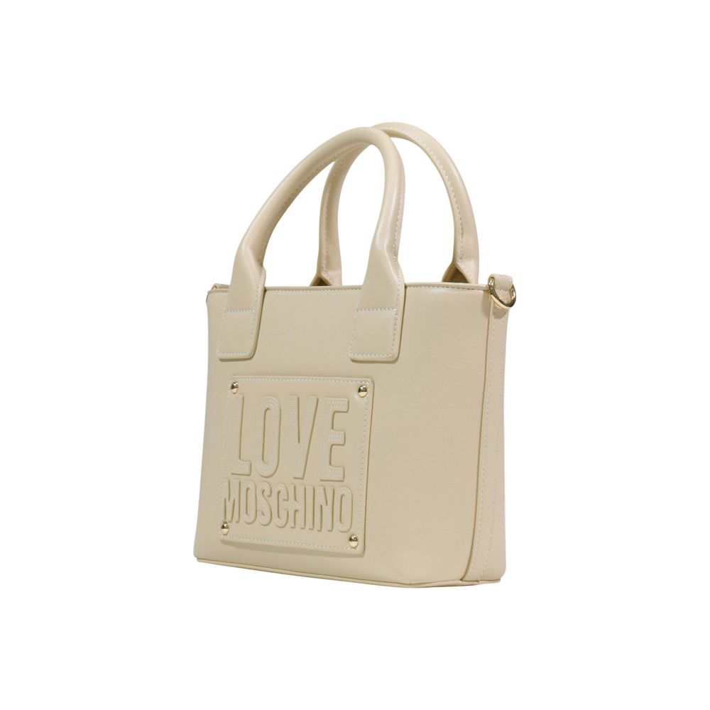 Love Moschino Cream Polyethylene Handbag - Élégance et Polyvalence