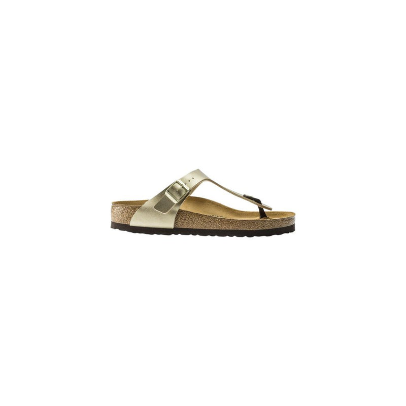 Birkenstock Gizeh Gold Synthetic Flat Sandals for Women