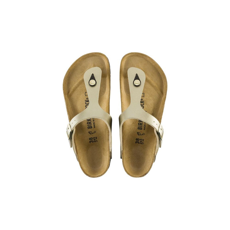 Birkenstock Gizeh Gold Synthetic Flat Sandals for Women