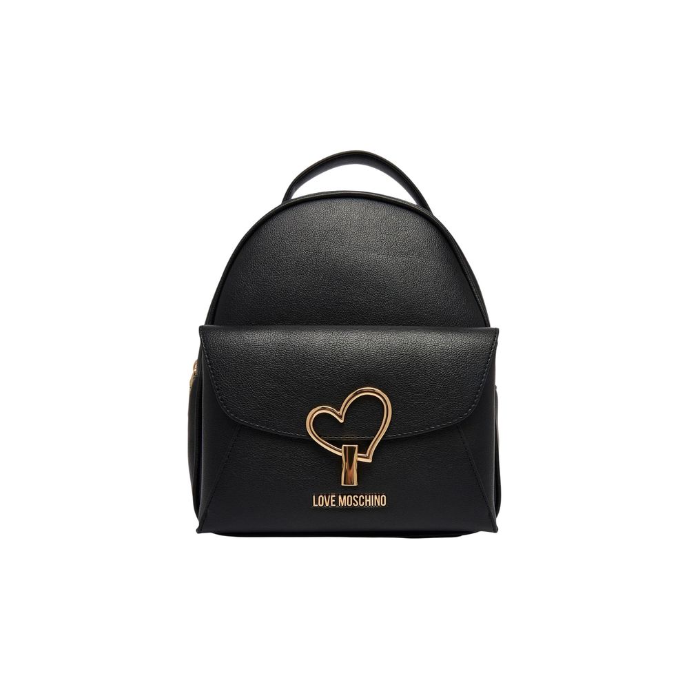 Love Moschino JC4137PP1 Black Polyurethane Backpack - Chic & Functional