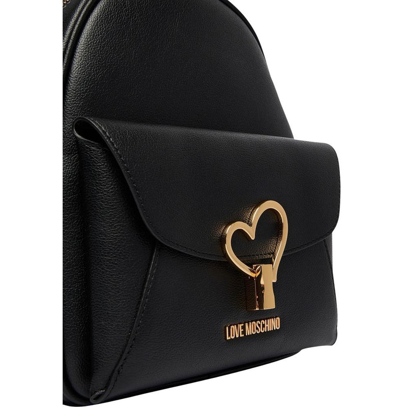 Love Moschino JC4137PP1 Black Polyurethane Backpack - Chic & Functional