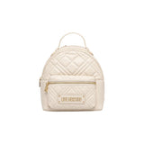 Love Moschino Quilted Beige Polyethylene Backpack
