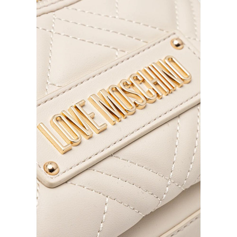 Love Moschino Quilted Beige Polyethylene Backpack