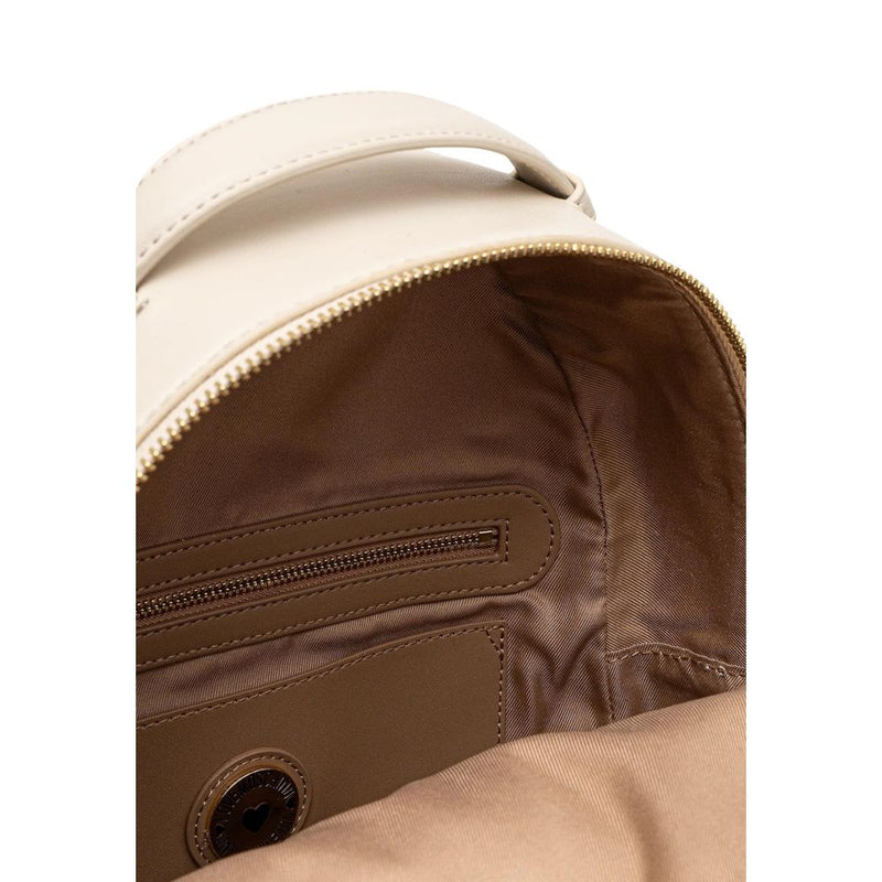 Love Moschino Quilted Beige Polyethylene Backpack