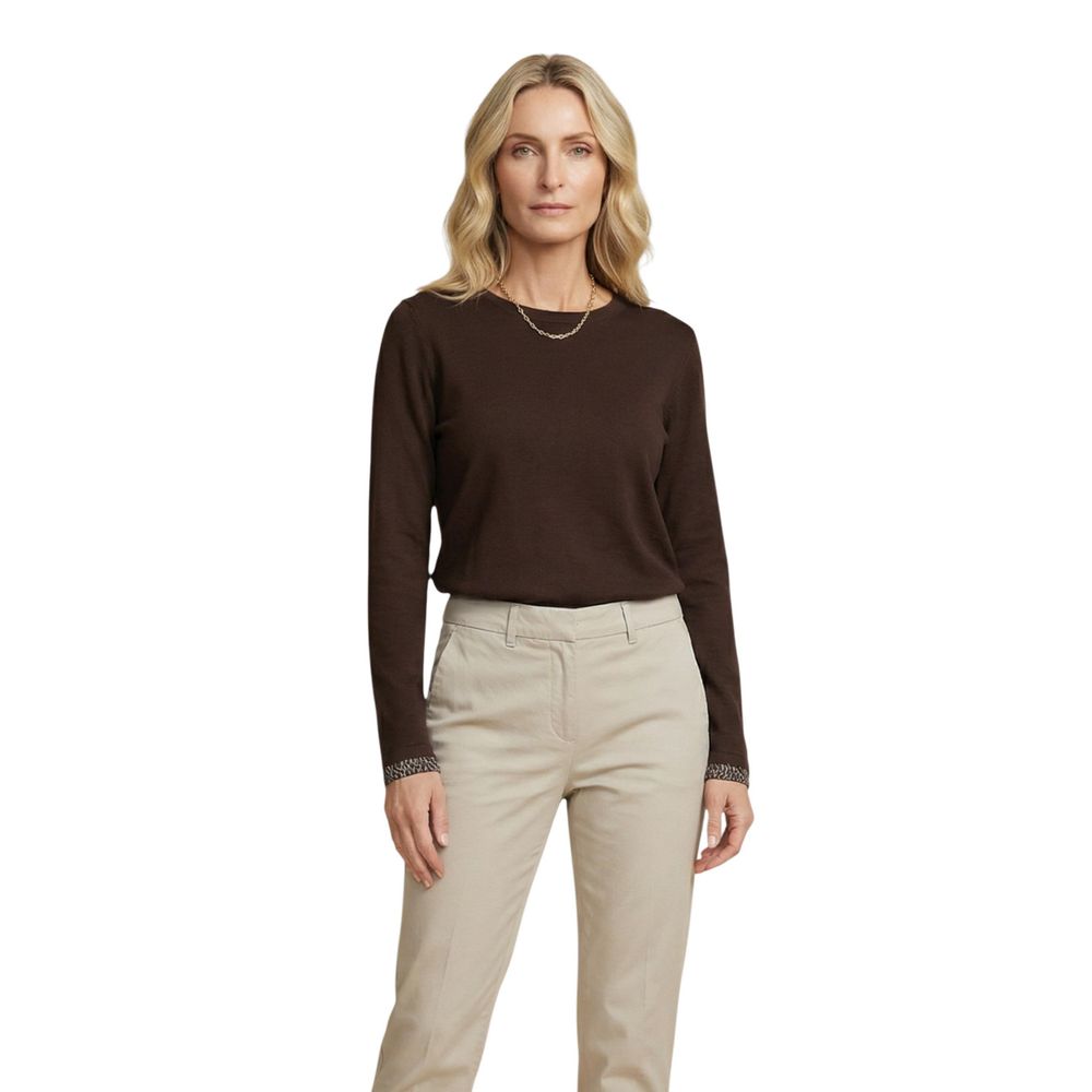 Street One Brown Cotton Long Sleeve T-Shirt for Women