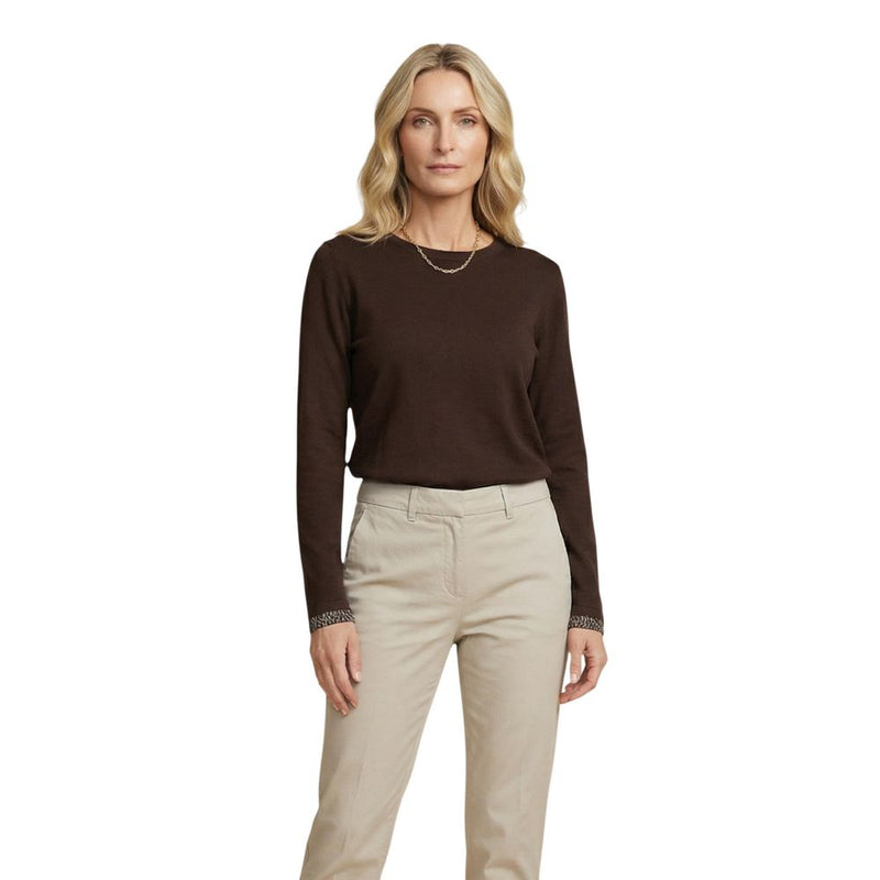 Street One Brown Cotton Long Sleeve T-Shirt for Women