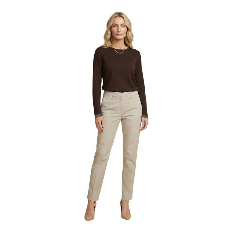 Street One Brown Cotton Long Sleeve T-Shirt for Women