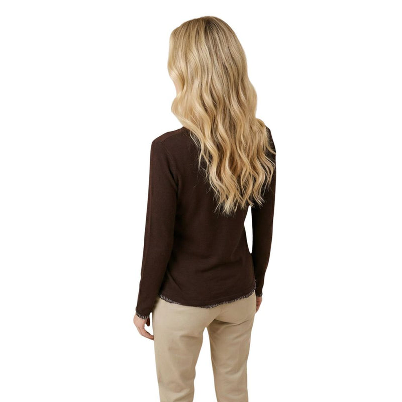 Street One Brown Cotton Long Sleeve T-Shirt for Women