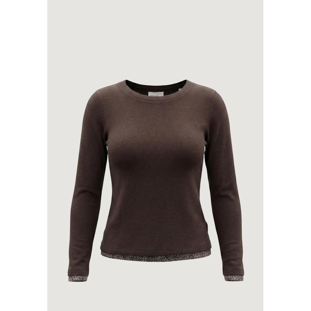 Street One Brown Cotton Long Sleeve T-Shirt for Women