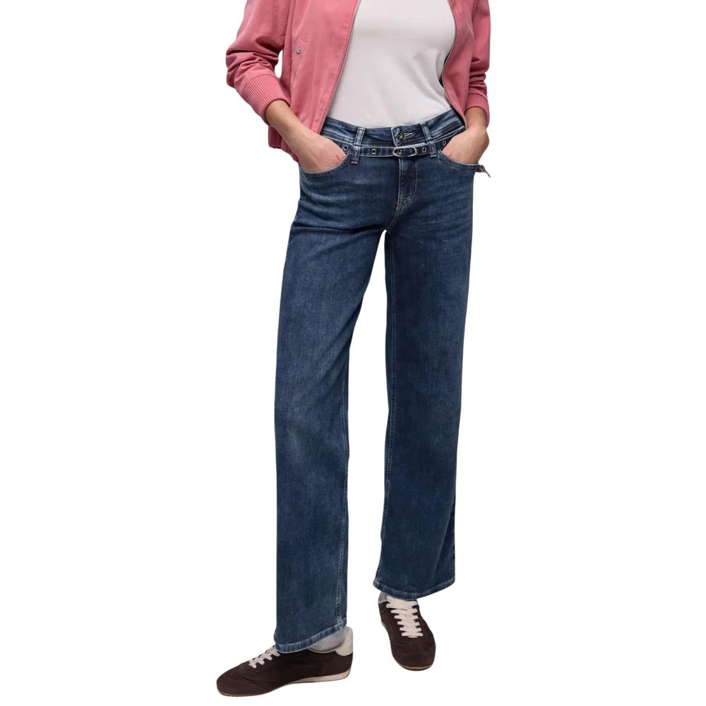 Street One Blue Cotton Relaxed Fit Jeans - Style Emee Wide Leg