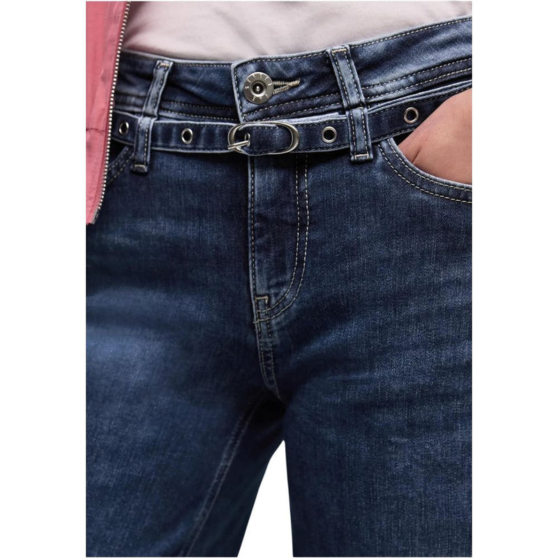Street One Blue Cotton Relaxed Fit Jeans - Style Emee Wide Leg