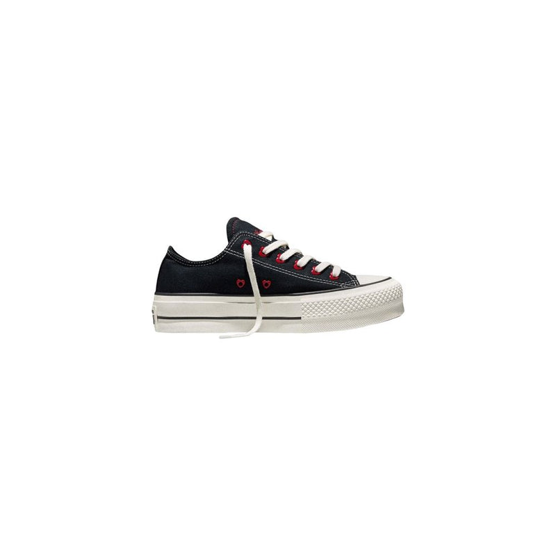 Converse CTAS LIFT OX Black Fabric Platform Sneakers for Women