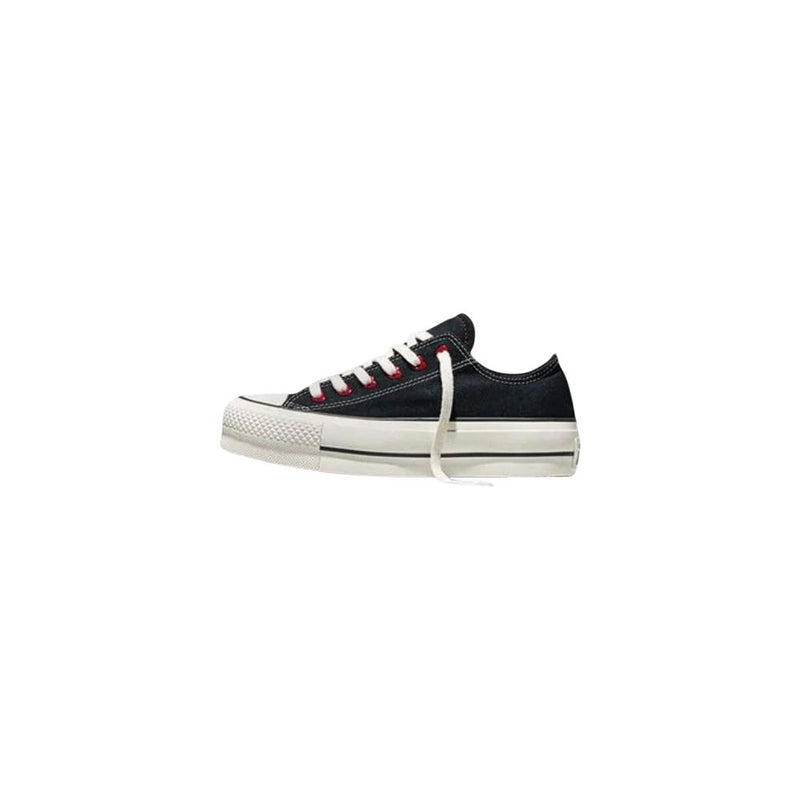 Converse CTAS LIFT OX Black Fabric Platform Sneakers for Women