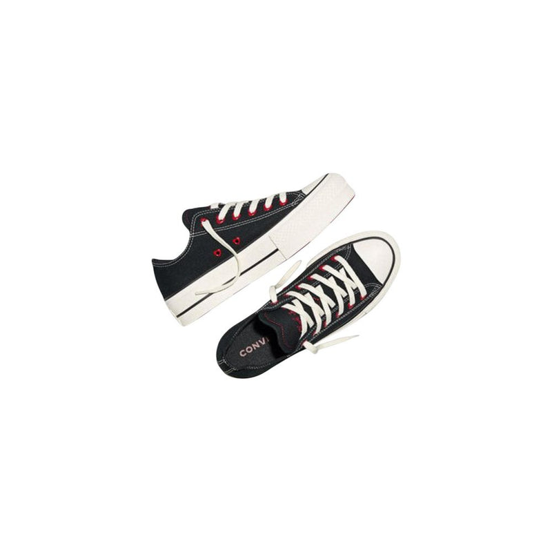 Converse CTAS LIFT OX Black Fabric Platform Sneakers for Women