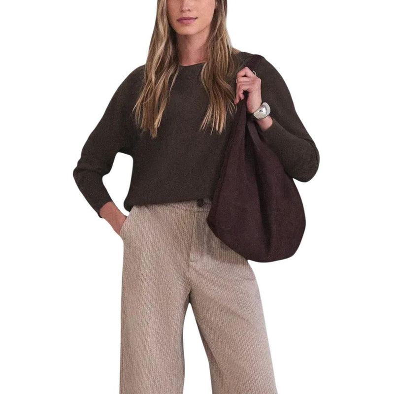 Street One Dolman Boat Neck Brown Viscose Sweatshirt