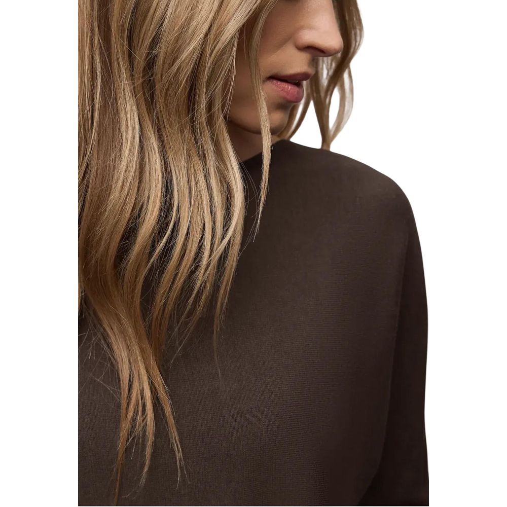 Street One Dolman Boat Neck Brown Viscose Sweatshirt