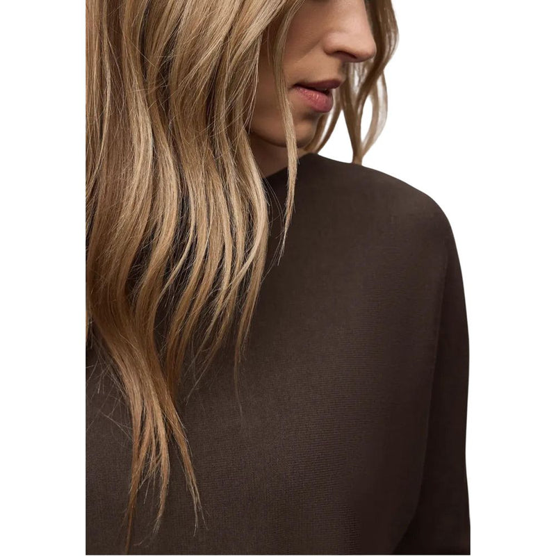 Street One Dolman Boat Neck Brown Viscose Sweatshirt